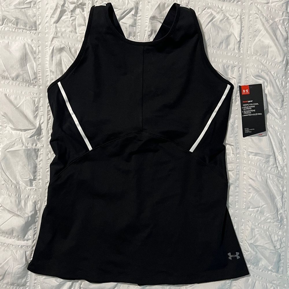NWT Under Armour Heat Gear Signature Criss Cross Back Tank size L